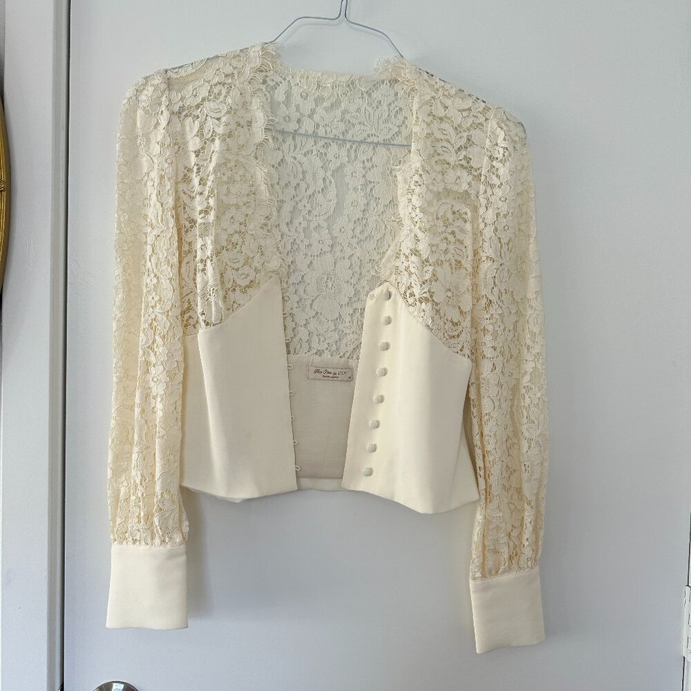 Fitted Blouse with Lace Inserts - X Small